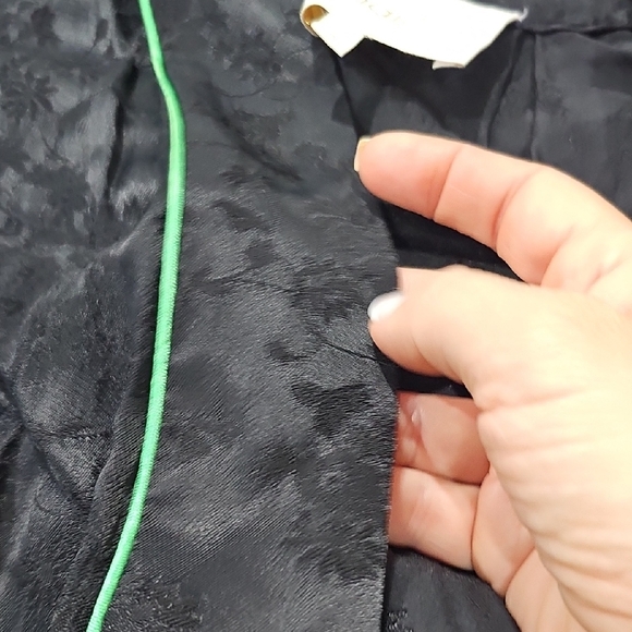 Maje Black Robe with Green Trim - Picture 10 of 10